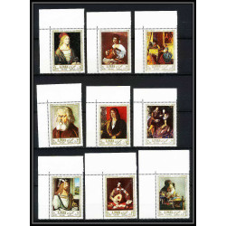465d Ajman MNH ** N° 225 / 234 A Tableau (Painting) durer rubens vermeer caravaggio coin de feuille