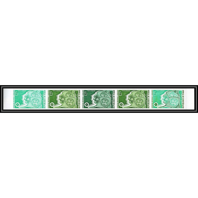 93447c tchad PA N°71 osaka 1970 japon japan universal exhibition Essai proof Non dentelé imperf ** MNH bande de 5
