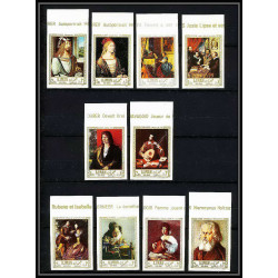 466a Ajman MNH ** N° 225 / 234 B Tableau (Painting) durer rubens vermeer caravaggio non dentelé (Imperf)