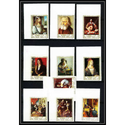 466a Ajman MNH ** N° 225 / 234 B Tableau (Painting) durer rubens vermeer caravaggio non dentelé (Imperf) 