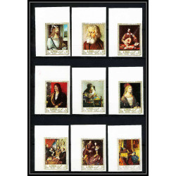 466a Ajman MNH ** N° 225 / 234 B Tableau (Painting) durer rubens vermeer caravaggio non dentelé (Imperf) 