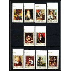 466b Ajman MNH ** N° 225 / 234 B Tableau (Painting) durer rubens vermeer caravaggio non dentelé (Imperf)