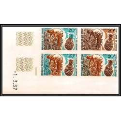 93694d cote d'ivoire N°260 fuits fruts ananas Pineapple 1967 coin daté multicolore Essai proof Non dentelé imperf ** MNH