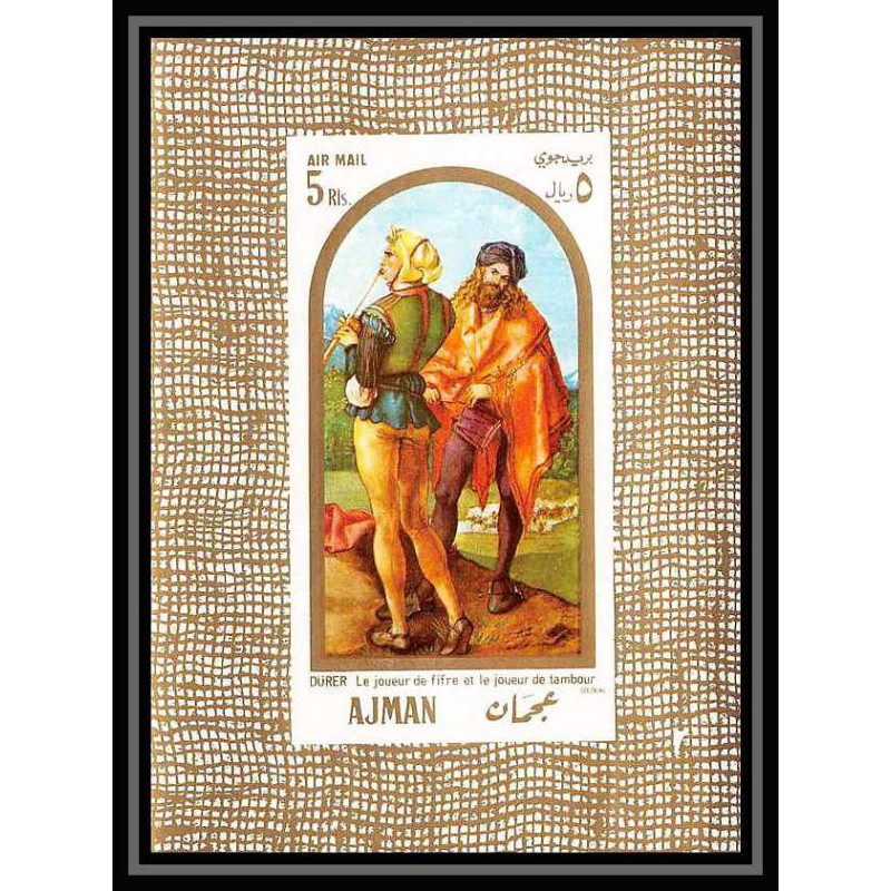 467 Ajman MNH ** bloc N° 24 Tableau (Painting) Albrecht Dürer abach Altarpiece Piper and Drummer