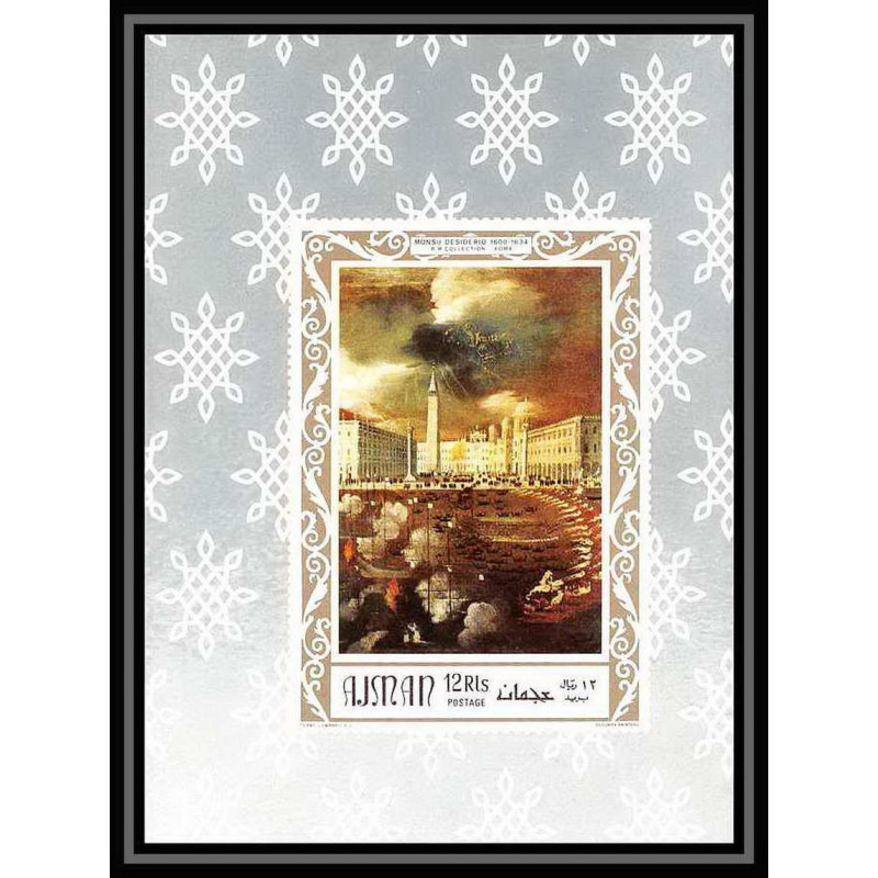 469 Ajman MNH ** Bloc N°112 B Tableau (Painting) italian paintings venice piazza san marco non dentelé (imperf)