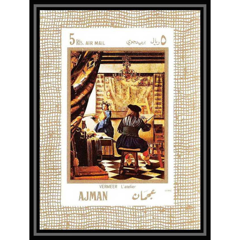 470 Ajman MNH ** bloc N° 25 Tableau (Painting) Johannes Vermeer the art of painting 1665