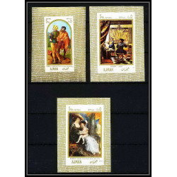 470a Ajman MNH ** bloc N° 24 - 25 - 26 Tableau (Painting) durer rubens vermeer