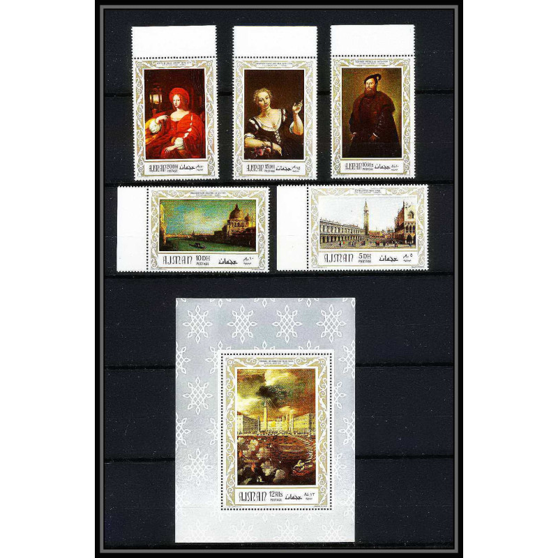 471a Ajman MNH ** N° 419 / 423 A + bloc 112 A Tableau (Painting) italian paintings venise (venice) 