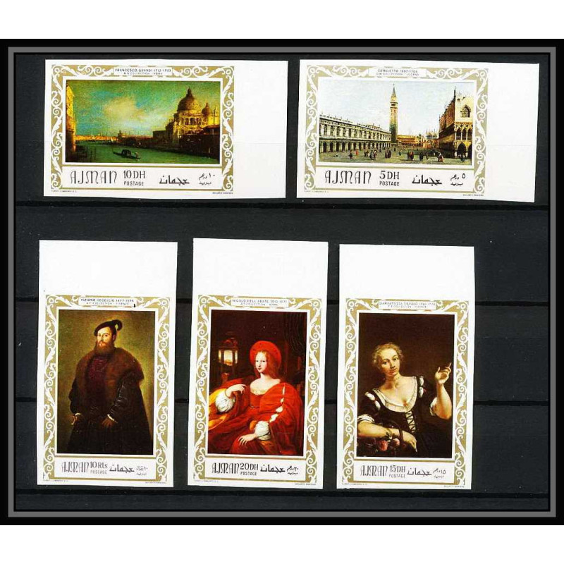 472i Ajman MNH ** N° 419 / 423 B Tableau (Painting) italian paintings venise (venice) non dentelé (Imperf)