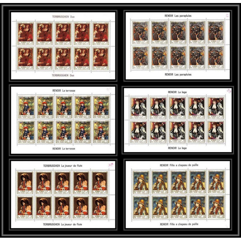 474 Ajman MNH ** N° 209 / 214 A Tableau (Painting) Auguste Renoir - Terbrugghen France feuilles sheets