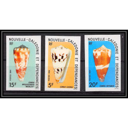 94156 Nouvelle calédonie N°481/483 coquillages shells 1984 Non dentelé imperf