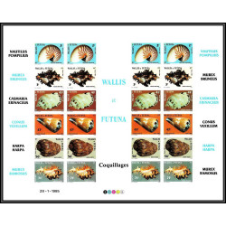 94206 Wallis et Futuna N°323/328 coquillages Shellfish Shell shells 1985 epreuve de luxe collective proof MNH**