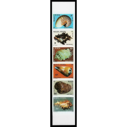 94206c Wallis et Futuna N°323/328 coquillages Shell shells Non dentelé ** MNH Imperf strip bande