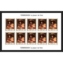 475 Ajman MNH ** N° 209 / 214 B Tableau (Painting) Terbrugghen Renoir feuilles sheets Non dentelé imperf