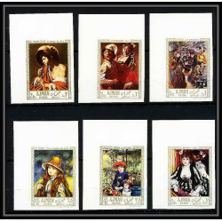 475a Ajman MNH ** N° 209 / 214 B Tableau (Painting) Terbrugghen Renoir coin de feuille Non dentelé imperf