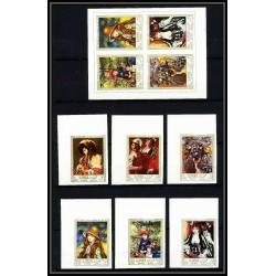 475b Ajman MNH ** N° 209 / 214 B + bloc N° 21 Tableau (Painting) Renoir Non dentelé imperf coin de feuille