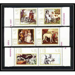477a - Ajman MNH ** N° 271 / 276 A Tableau (Painting) hunting Chiens chien dog dogs van Dyck Vélasquez Wildens