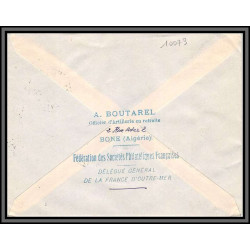 10073 boutarel UPU 14/11/1949 lettre cover BONE Algérie pour asnières Par avion