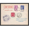 10131 aero club roussillon 1/5/1939 perpignan limoges affranchissement paix bande pub mercure coin daté lettre cover