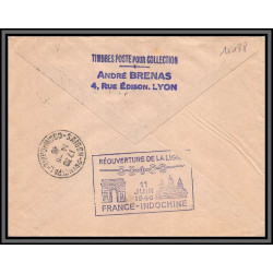10188 N°726 GANDON reouverture de la ligne france indochine 8/6/1946 lyon saigon lettre cover France aviation 