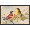 10234 1ère liaison aérienne directe par TAI france polynésie carte postale postacard originale faite main oiseaux birds