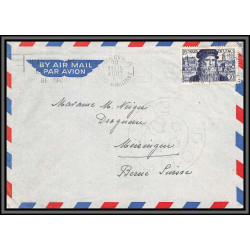 10243 N°929 de vinci par avion 19/8/1952 juan les pins pour berne suisse seul sur lettre cover France aviation 