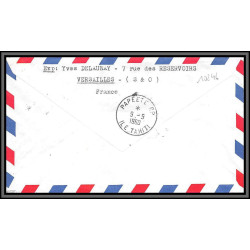 10246 1ère liaison aérienne directe par TAI france polynésie via los angeles tour du monde 5/5/1960 lettre cover France 