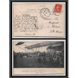 10278 biplan farman 1ère visite à st dizier 1910 convoyeur chaumont a vitry pour poissons carte postale postacard France
