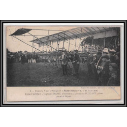 10278 biplan farman 1ère visite à st dizier 1910 convoyeur chaumont a vitry pour poissons carte postale postacard France
