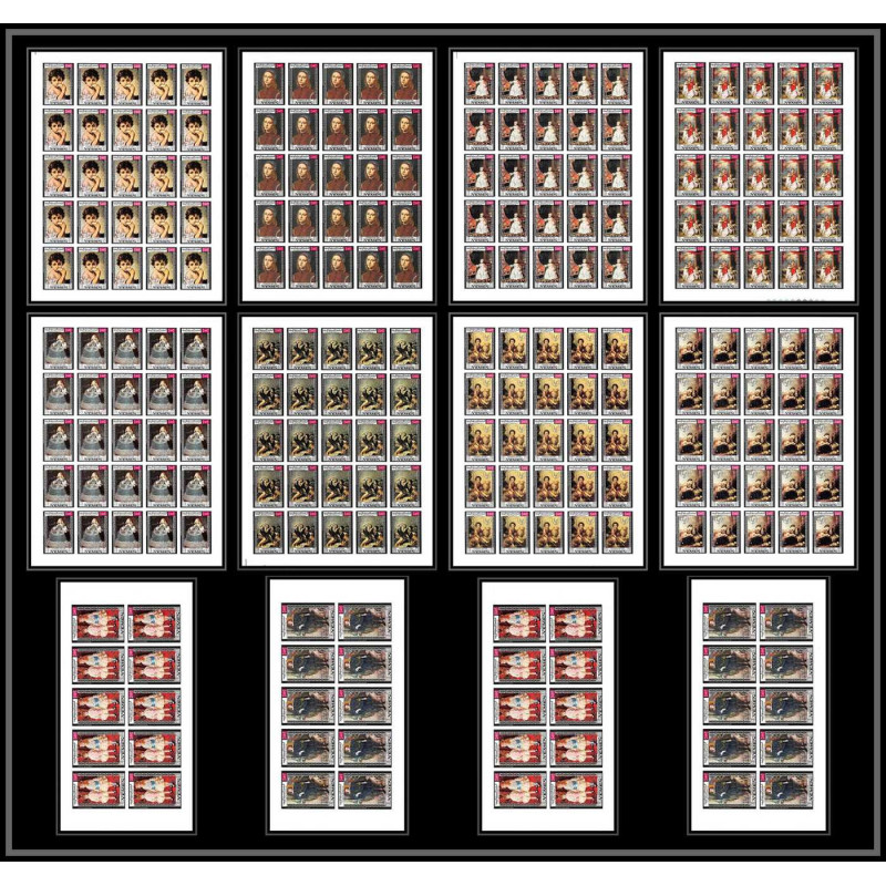 479 Yemen kingdom MNH ** N° 594 / 603 B day of child Tableau (Painting) non dentelé (imperf) feuilles sheets