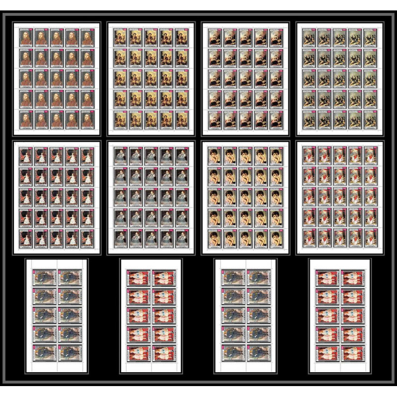 480 - Yemen kingdom MNH ** N° 594 / 603 A unicef day of child Tableau tableaux painting feuilles sheets Renoir Vélasquez