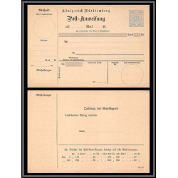 11482 Postanweisung entier stationery neuf tb carte postale postcard allemagne konigreich Wurtemberg 