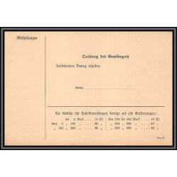 11482 Postanweisung entier stationery neuf tb carte postale postcard allemagne konigreich Wurtemberg 