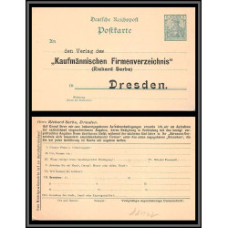 11488 repiquage richard serbe dresden neuf tb N°83 5P VERT entier stationery carte postcard allemagne deutsches reich