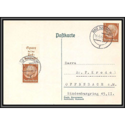 11525 maréchal hindenburg Bad Nauheim pour offenbach 1942 carte postale postcard poskarte allemagne deutsches reich 