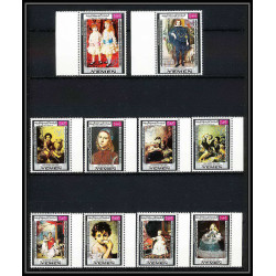 480b - Yemen kingdom MNH ** N° 594 / 603 A unicef day of child Tableau tableaux painting Renoir Vélasquez murillo 