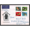 11659 oiseaux (birds) 1973 par avion owl fdc lettre cover allemagne germany ddr 