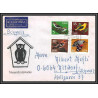 11659 oiseaux (birds) 1973 par avion owl fdc lettre cover allemagne germany ddr 