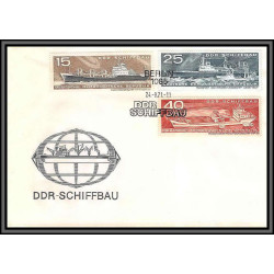 11661 schiffbau 24/8/1971 mateaux ship fdc lettre cover allemagne germany ddr 
