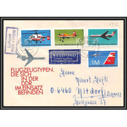 11663 luftpost avions helicopteres 1972 fdc lettre cover allemagne germany ddr 