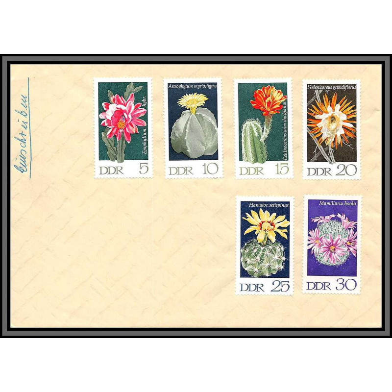 11665 fleur flowers flower fleurs non oblitéré fdc lettre cover allemagne germany ddr 