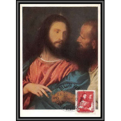 11670 N°305 Tableau (Painting) tizian 1957 tiziano vecellio carte maximum card allemagne germany ddr 