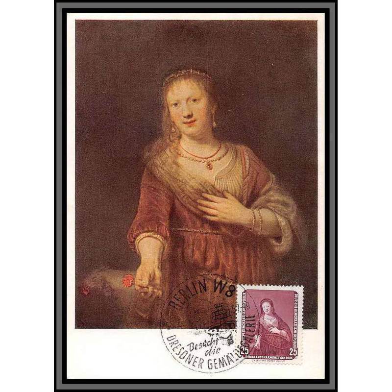 11671 N°306 Tableau (Painting) rembrandt 1957 carte maximum card France 