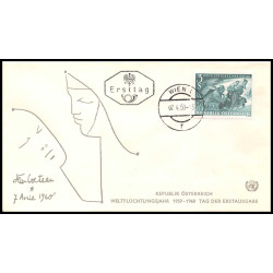 11705 world refugee year 1959/1960 jean cocteau 7 avril 1960 fdc complet lot de 22 lettre cover europe 