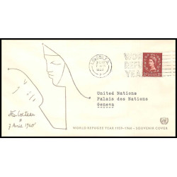 11705 world refugee year 1959/1960 jean cocteau 7 avril 1960 fdc complet lot de 22 lettre cover europe 