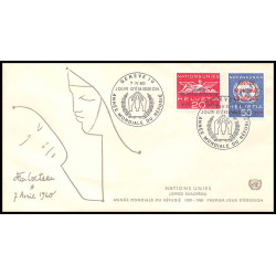 11705 world refugee year 1959/1960 jean cocteau 7 avril 1960 fdc complet lot de 22 lettre cover europe 