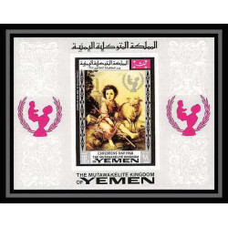 481 - Yemen kingdom MNH ** Bloc N° 134 murillo spanish (Tableau (Painting) unicef child (enfant)