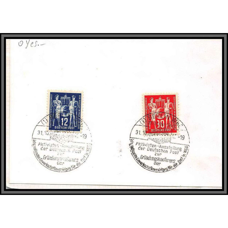 11846 N°61/62 postiers 31/10/1949 fdc lettre cover allemagne deutsche post 