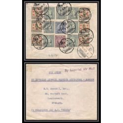11917 par avion imperial airmail service singapore london ss corfu shanghai 2/9/1934 lettre cover chine china aviation 