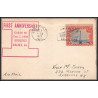 12003 lot de 4 couleurs first anniversary CAM 30 interstate airlines 1/12/1929 premier vol first flight lettre airmail
